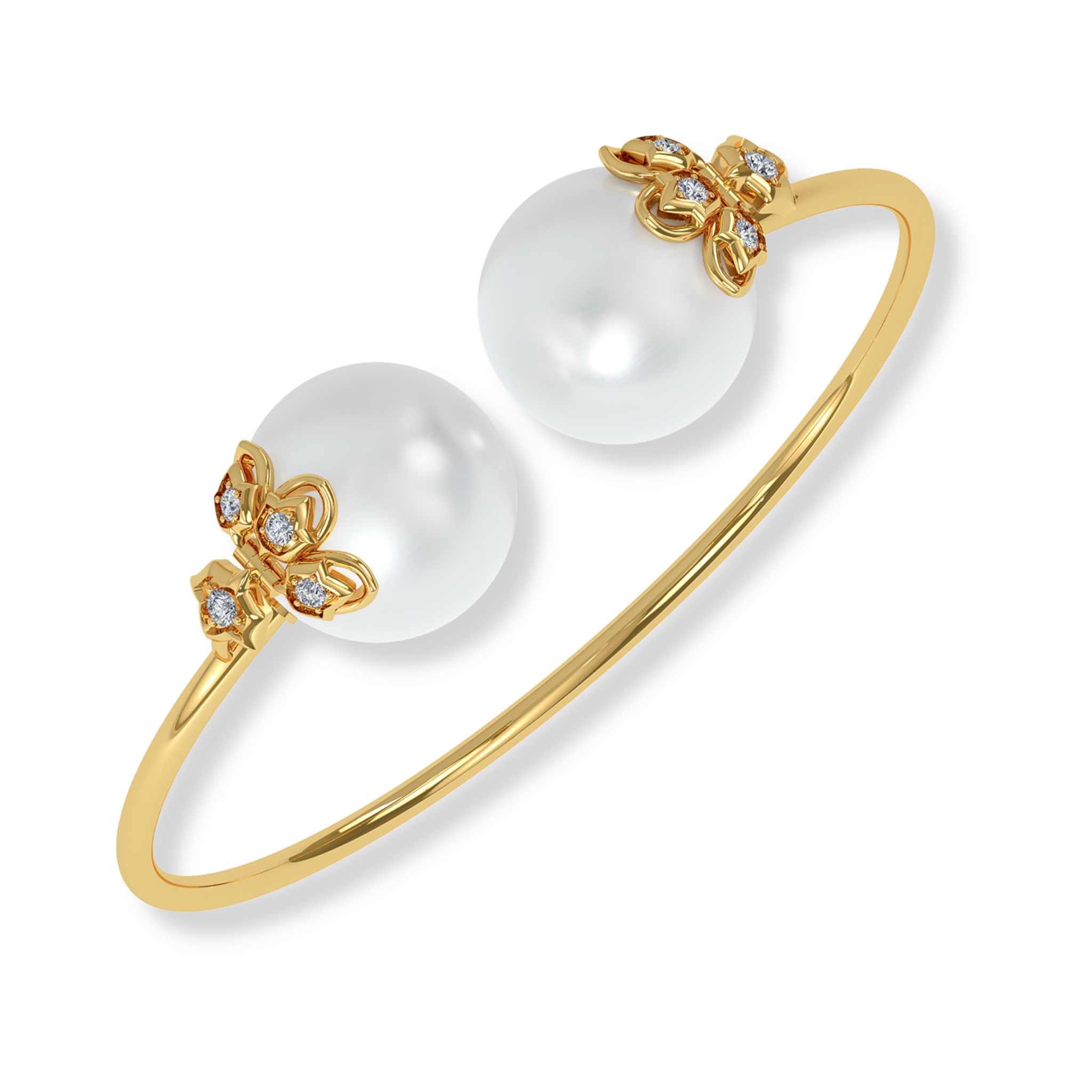 The lotus loop diamond and pearl bangle