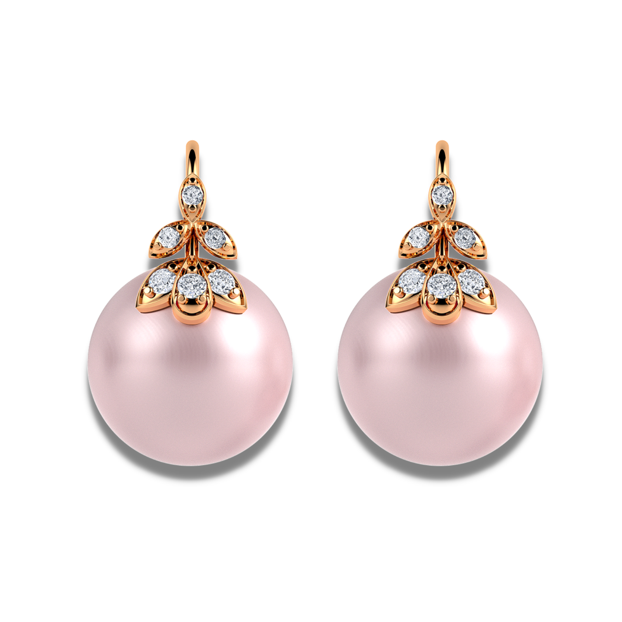 The classic 6 petal diamond and pearl earrings