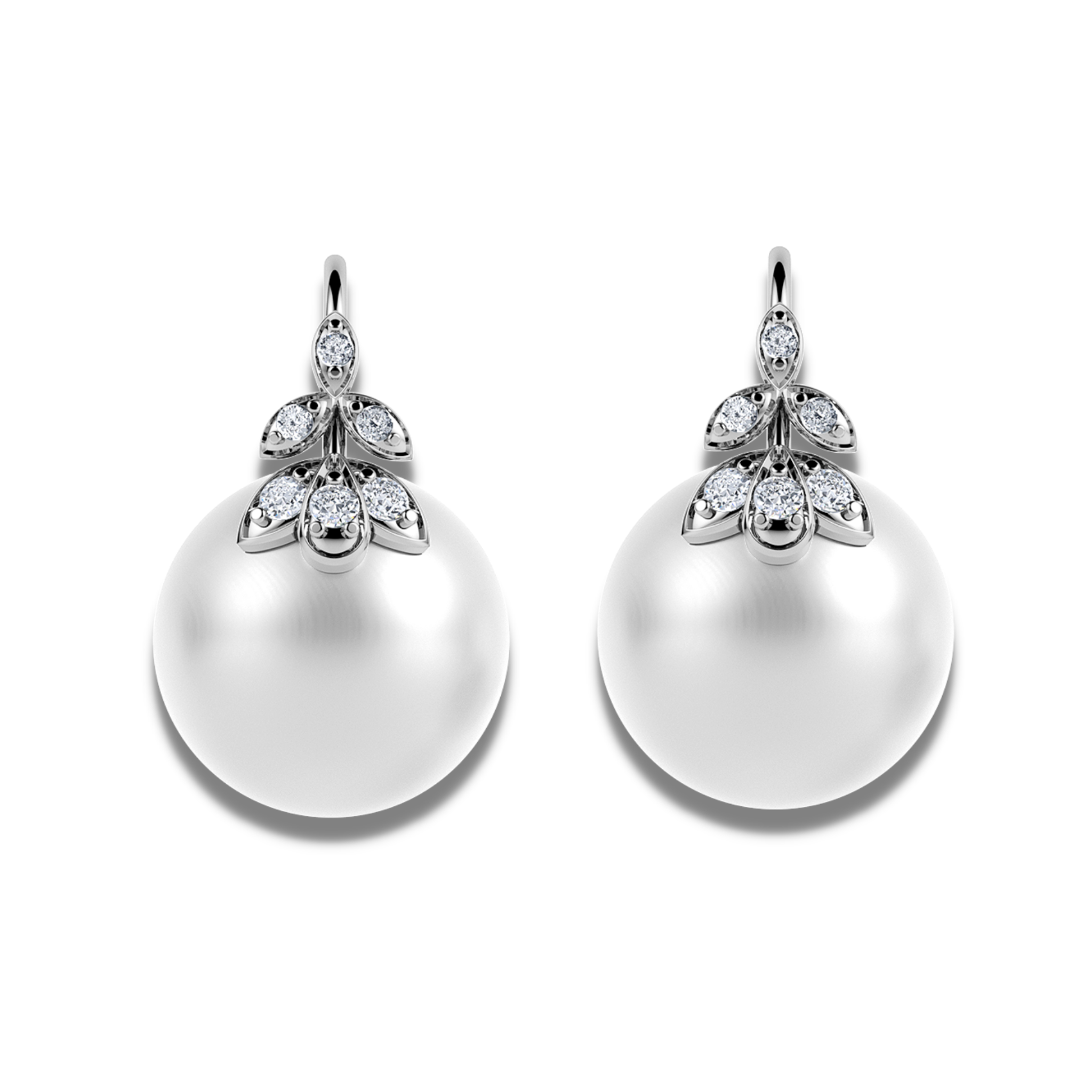 The classic 6 petal diamond and pearl earrings