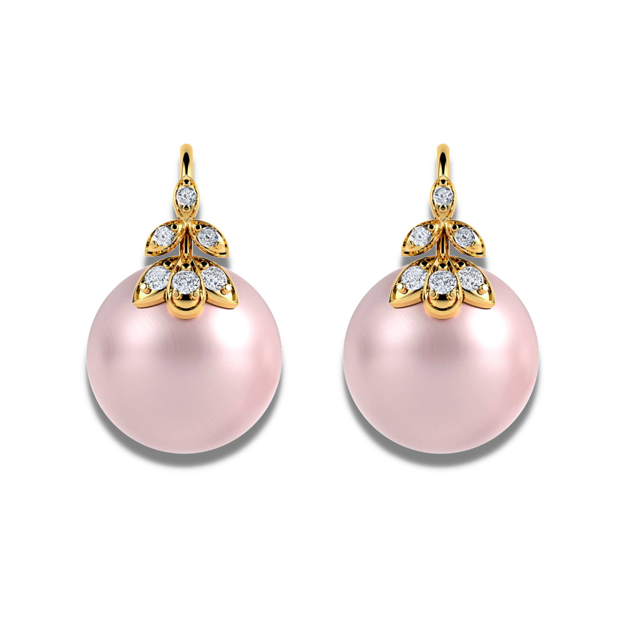 The classic 6 petal diamond and pearl earrings