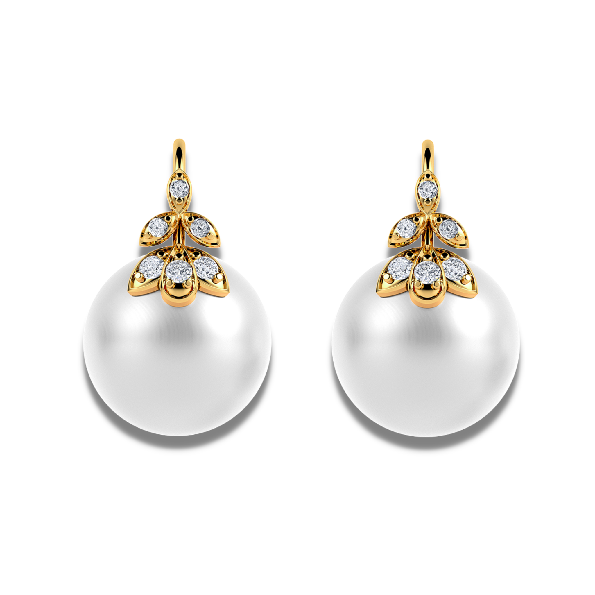 The classic 6 petal diamond and pearl earrings