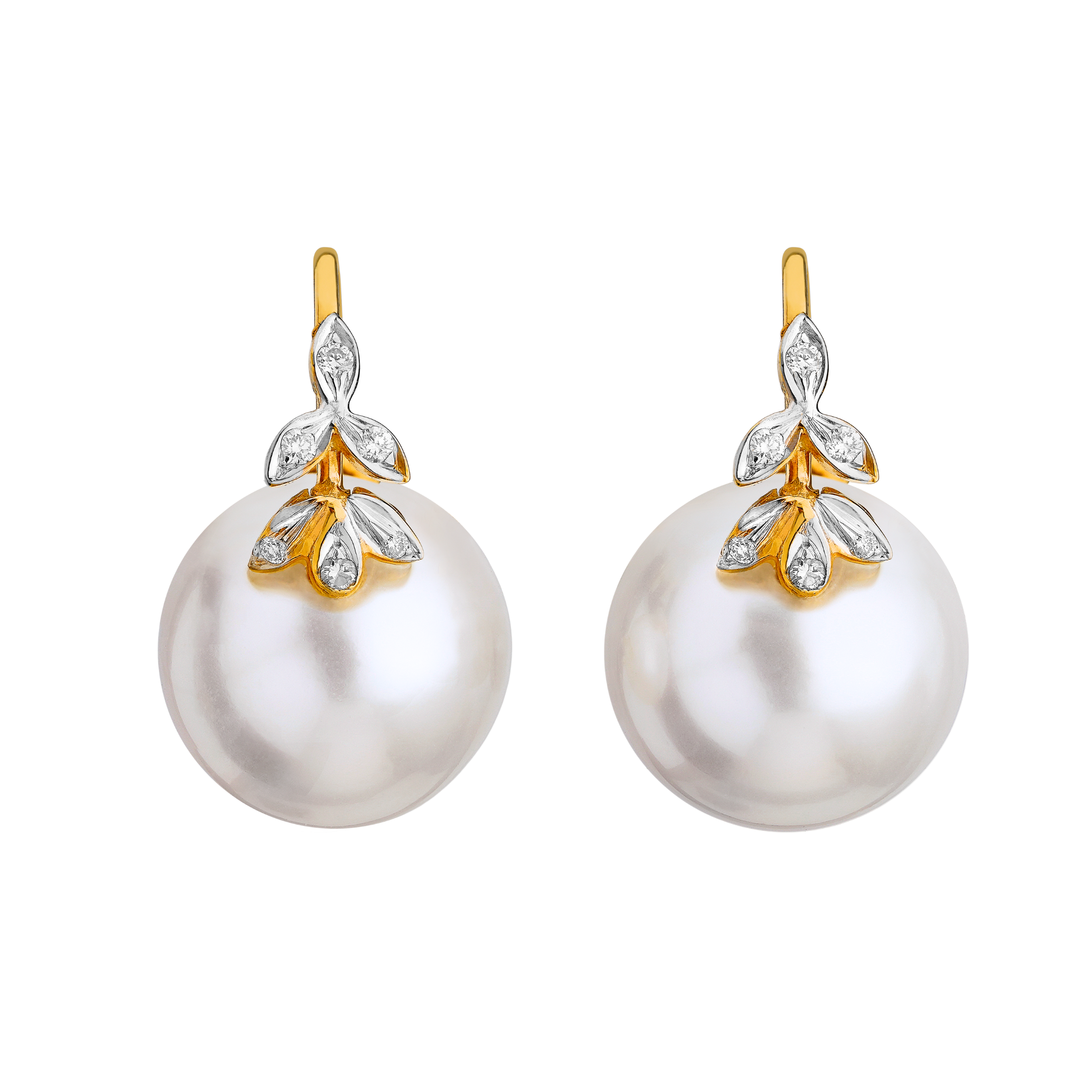 The classic 6 petal diamond and pearl earrings