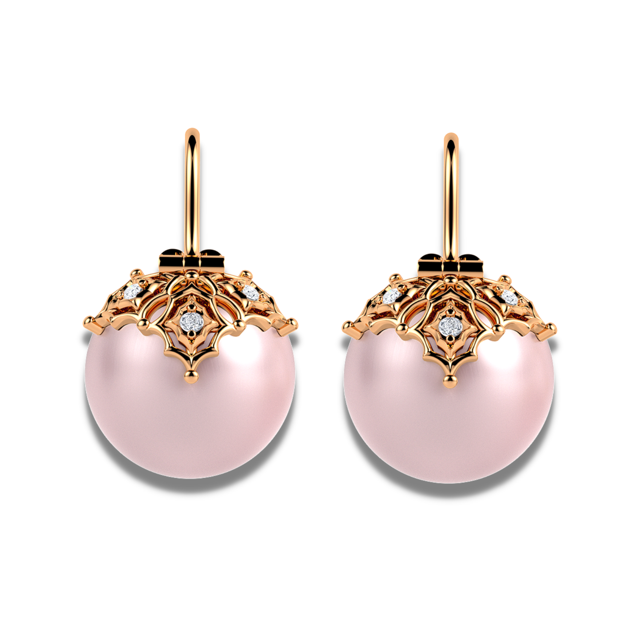 The filigree diamond and pearl earrings