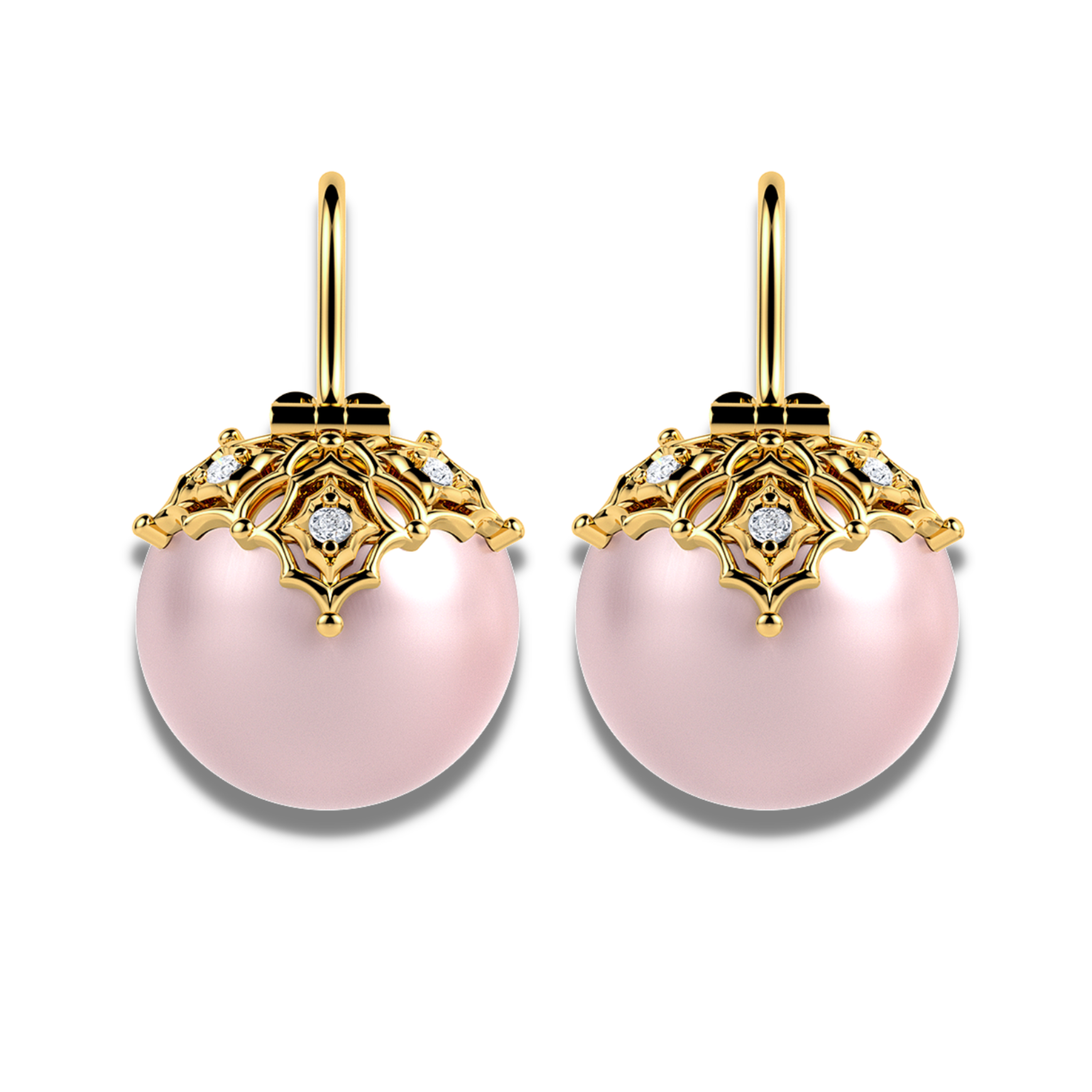 The filigree diamond and pearl earrings