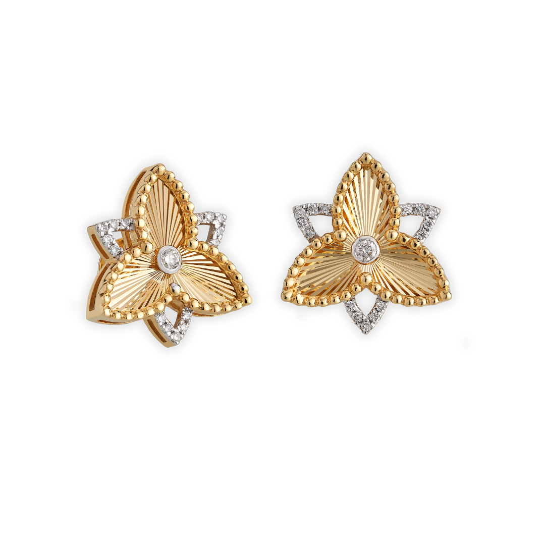 The Gilded trillium earrings