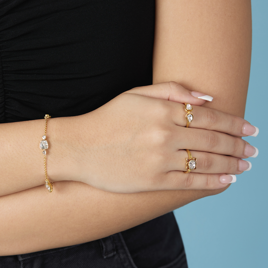 Polki diamond bracelet by MBJ  Bridal fashion jewelry Gold jewelry  fashion Fashion jewelry
