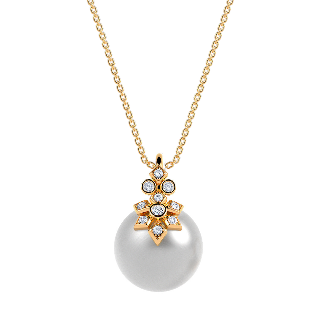 The Diamond Cascade Pearl Pendant