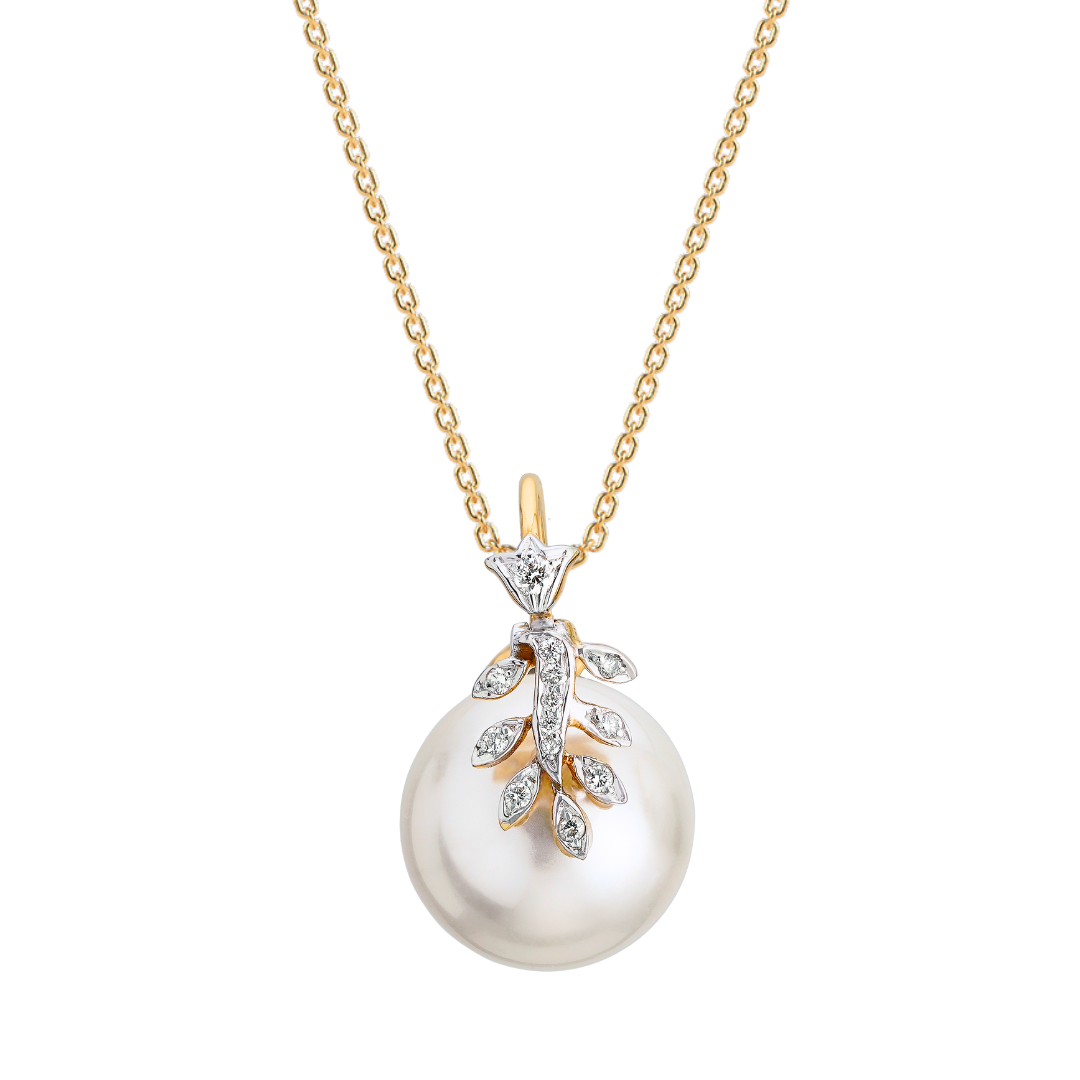 The Diamond Floral Cascade Pearl Pendant