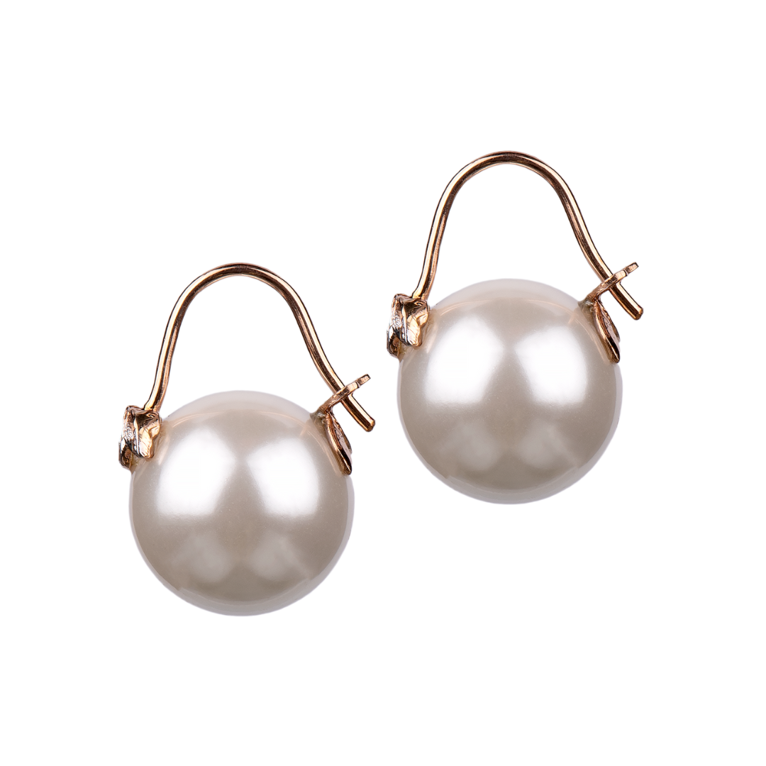 The classic 3 petal diamond and pearl earrings