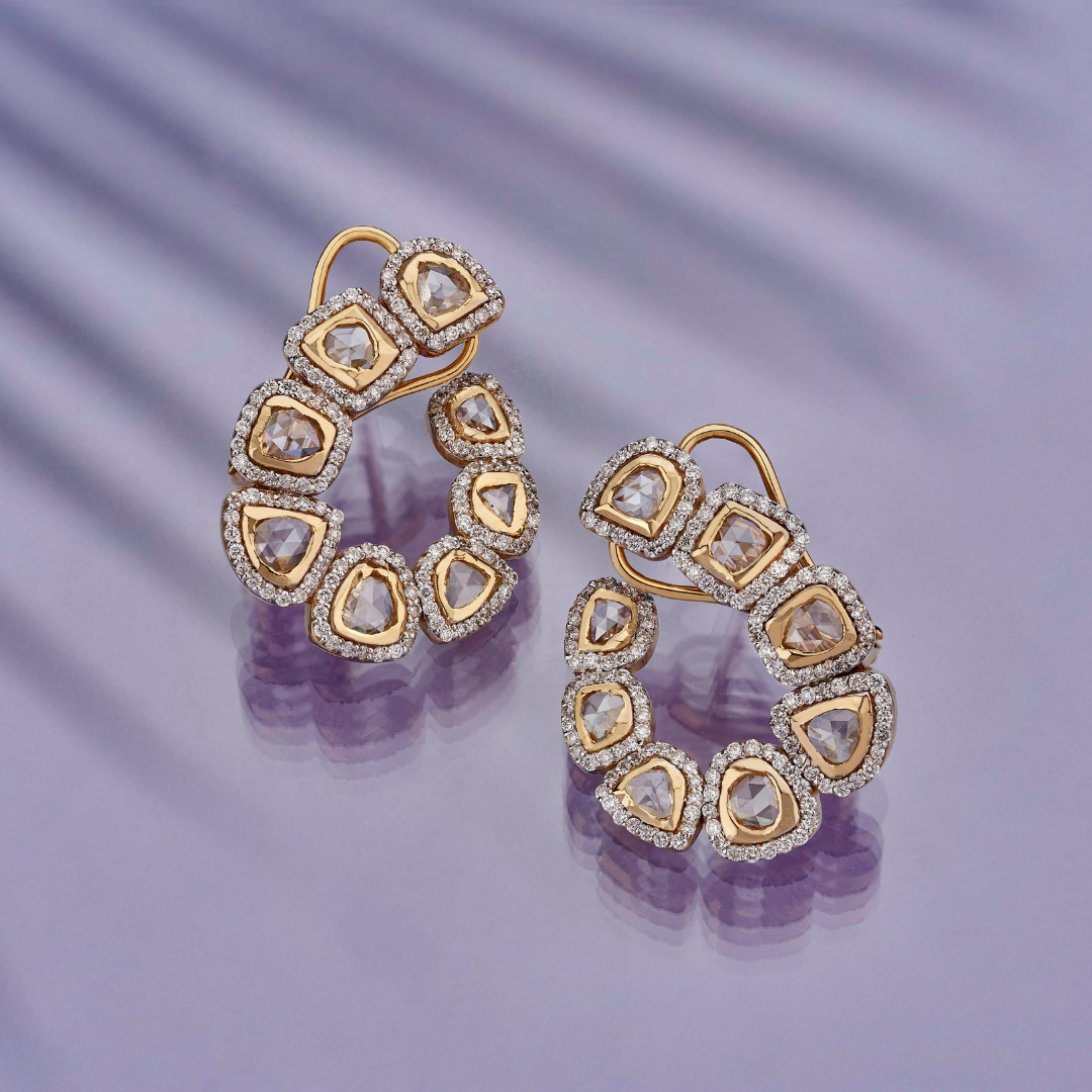 The Classic C-Style Rosecut Diamond Earrings