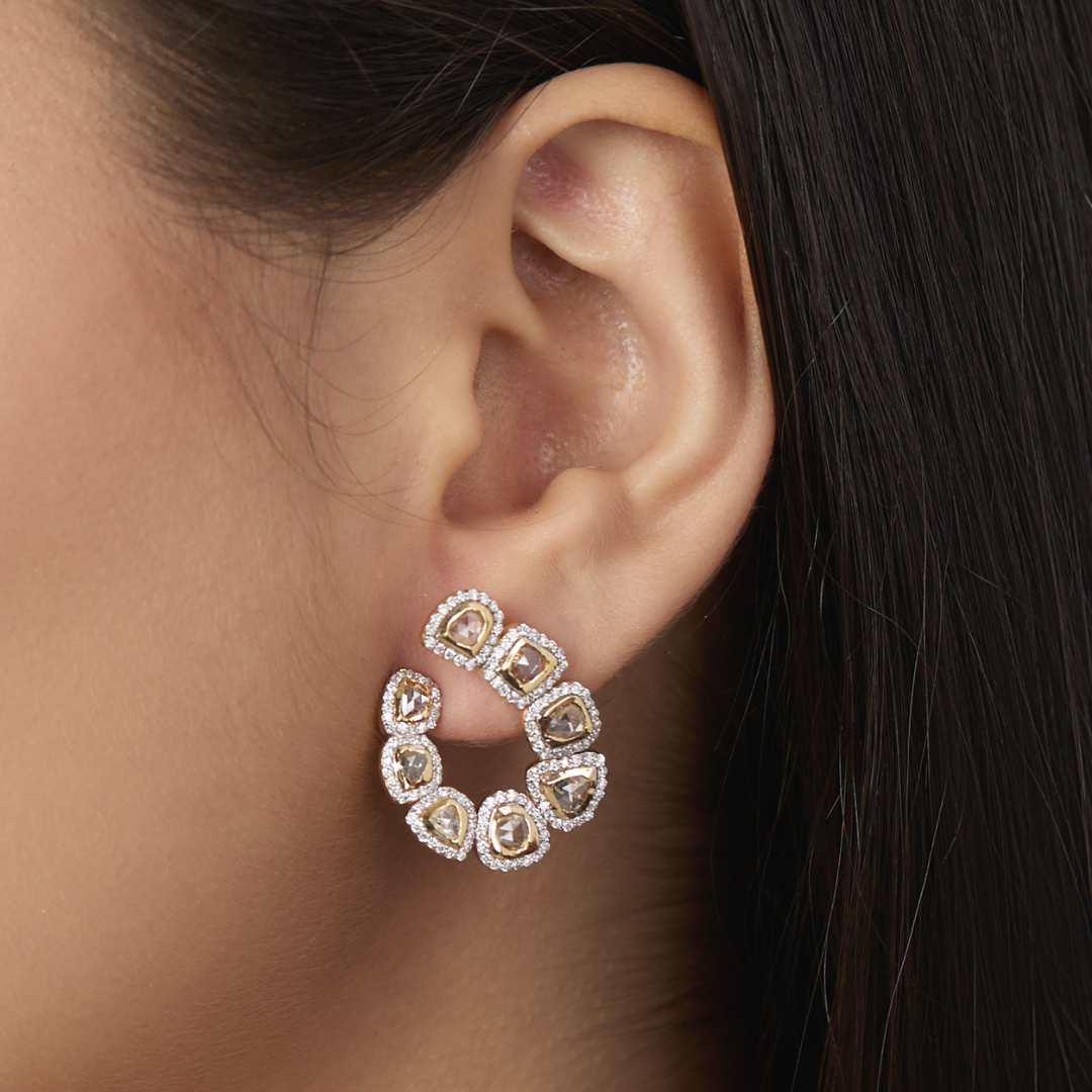 The Classic C-Style Rosecut Diamond Earrings