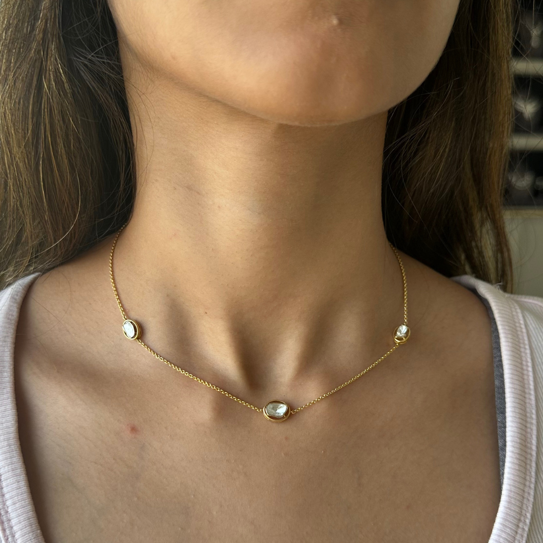 The 3 polki diamond necklace