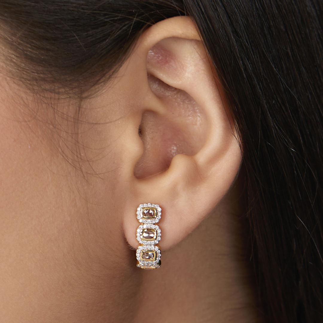 The Classic Rosecut Huggy Earrings