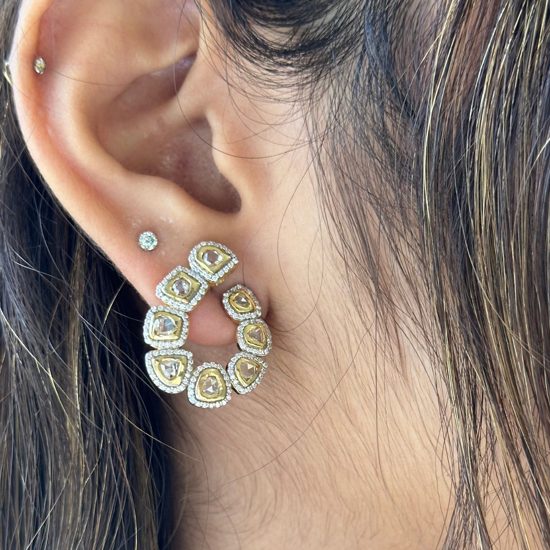 The Classic C-Style Rosecut Diamond Earrings