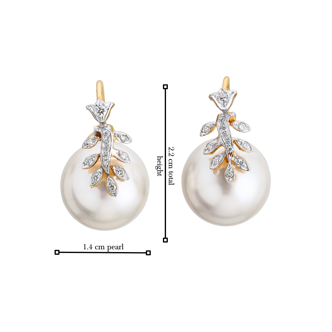 The Diamond Floral Cascade Pearl Earrings