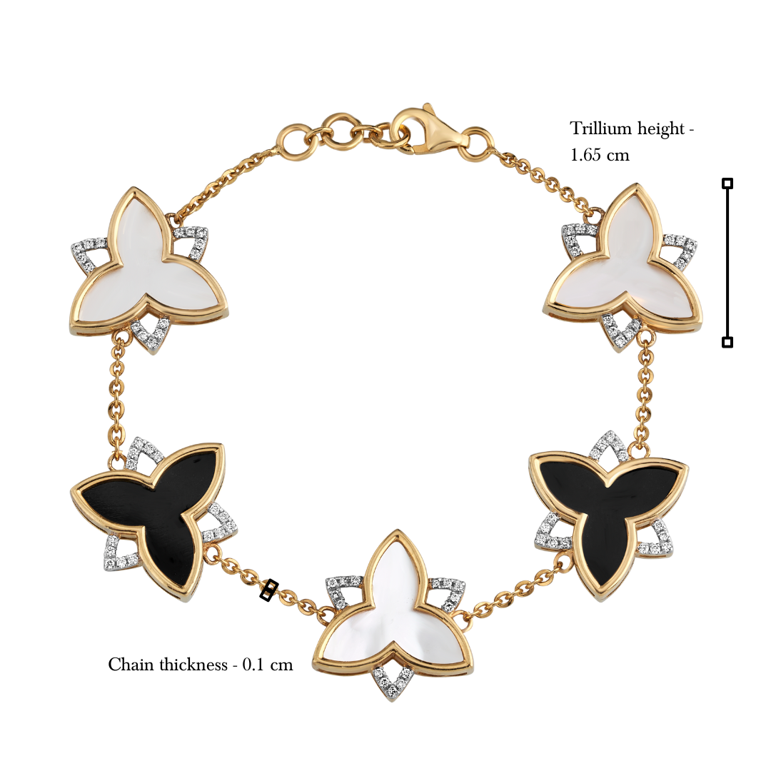 The 5 large trillium alternating bracelet with diamonds