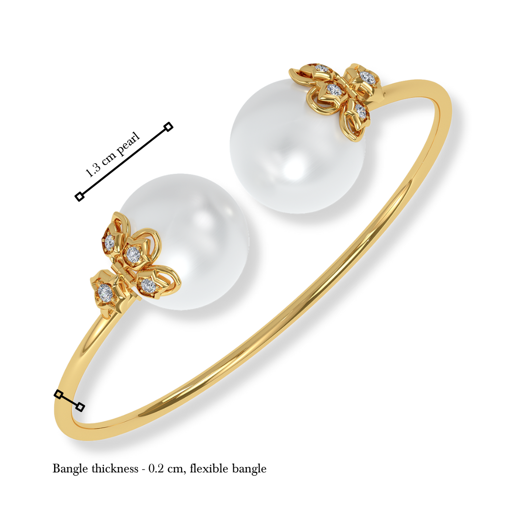 The lotus loop diamond and pearl bangle