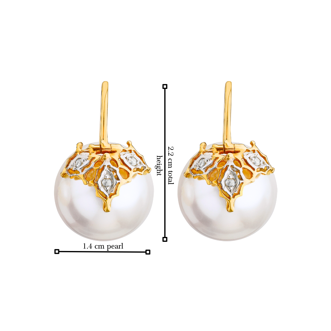 The filigree diamond and pearl earrings