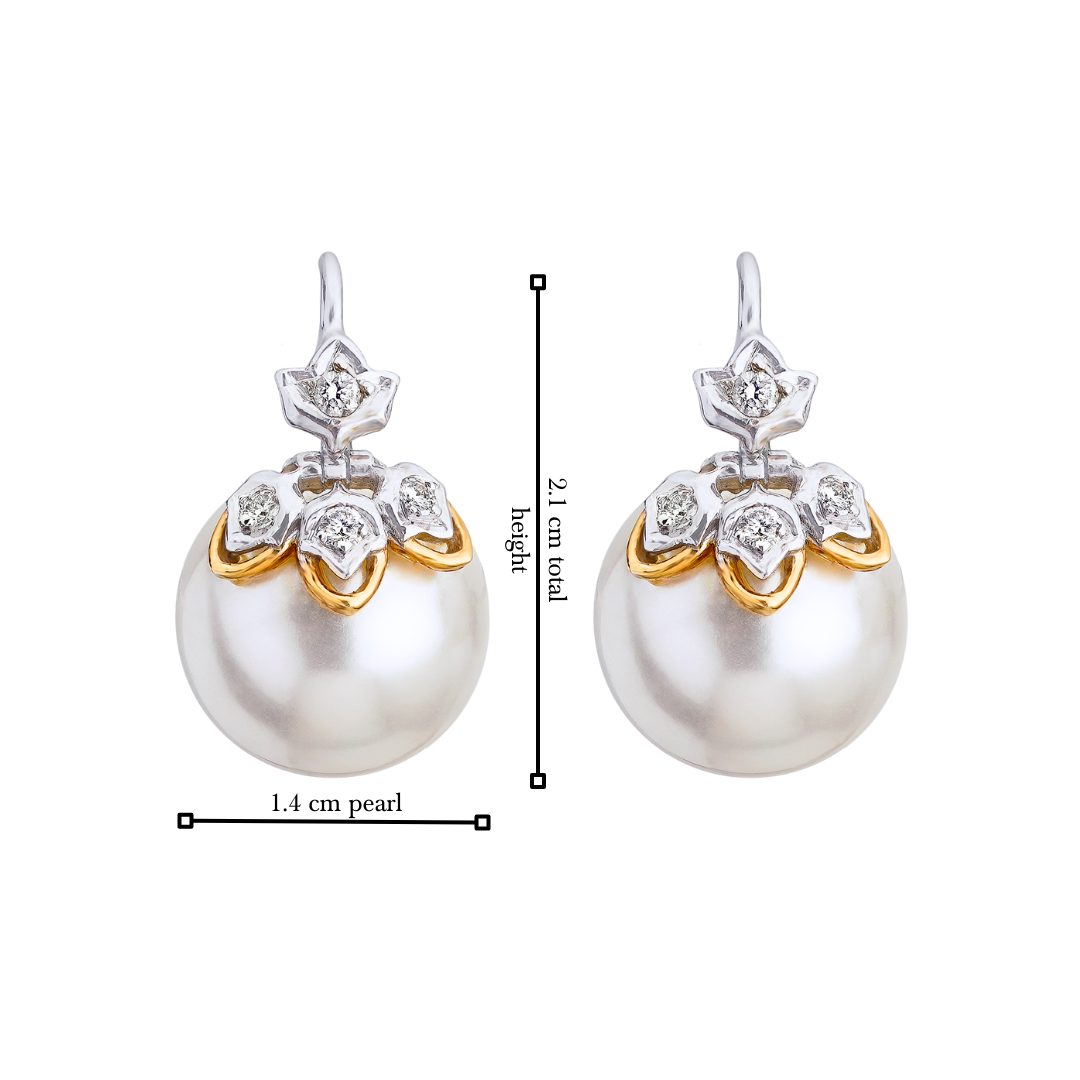 The lotus loop diamond and pearl earrings