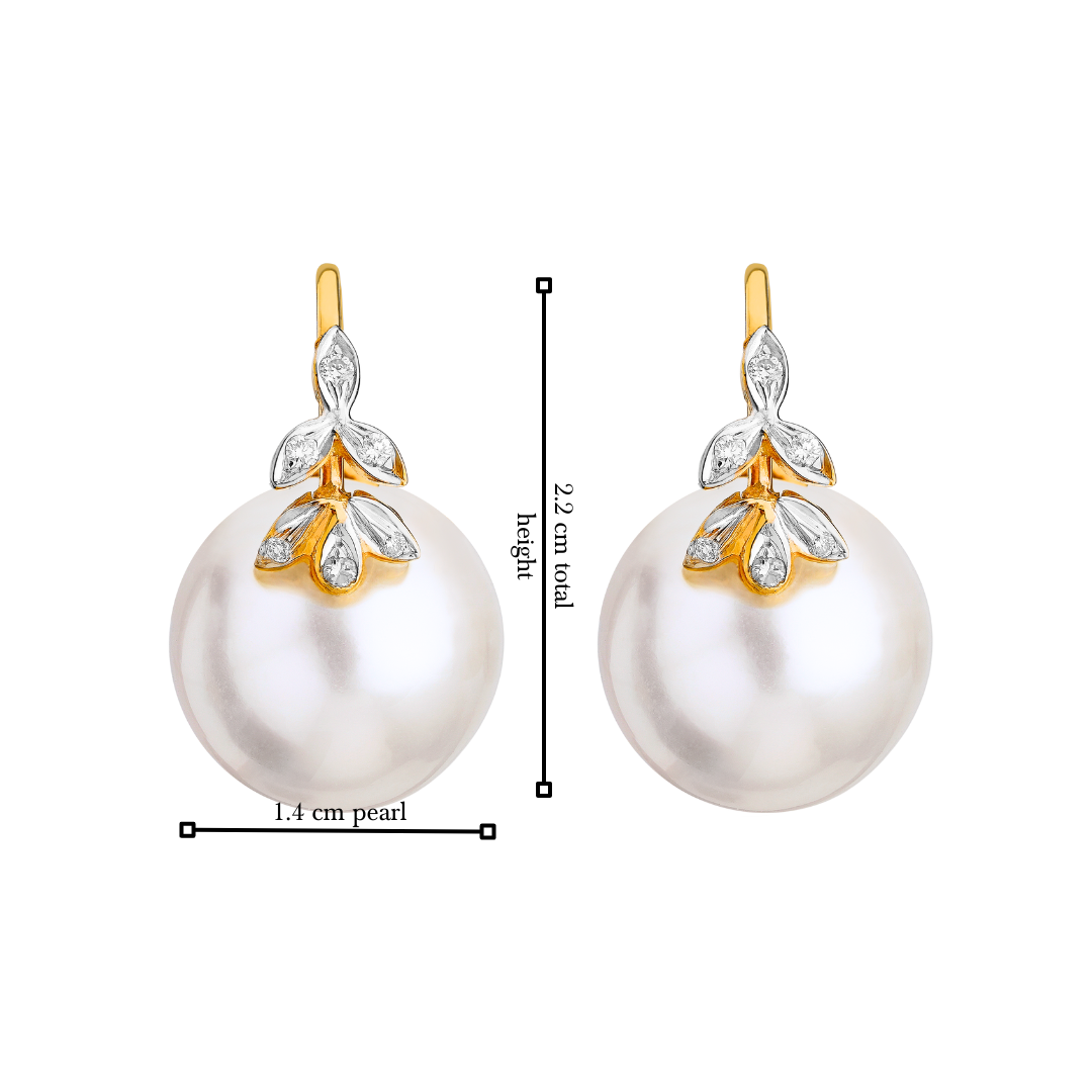 The classic 6 petal diamond and pearl earrings