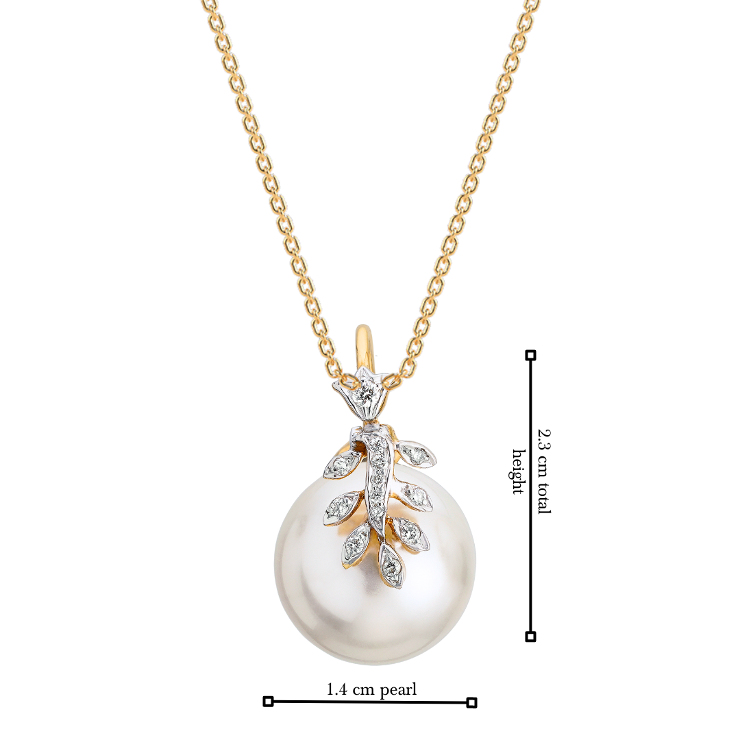 The Diamond Floral Cascade Pearl Pendant