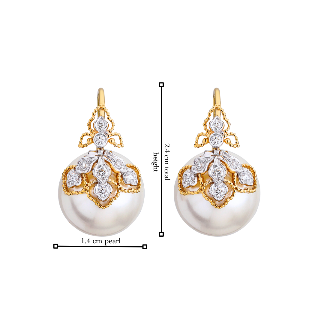 The Enchanted Petal Diamond and Pearl Earrings