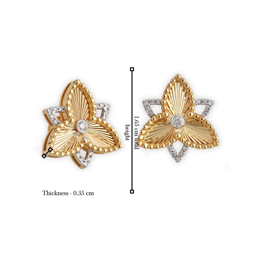 The Gilded trillium earrings