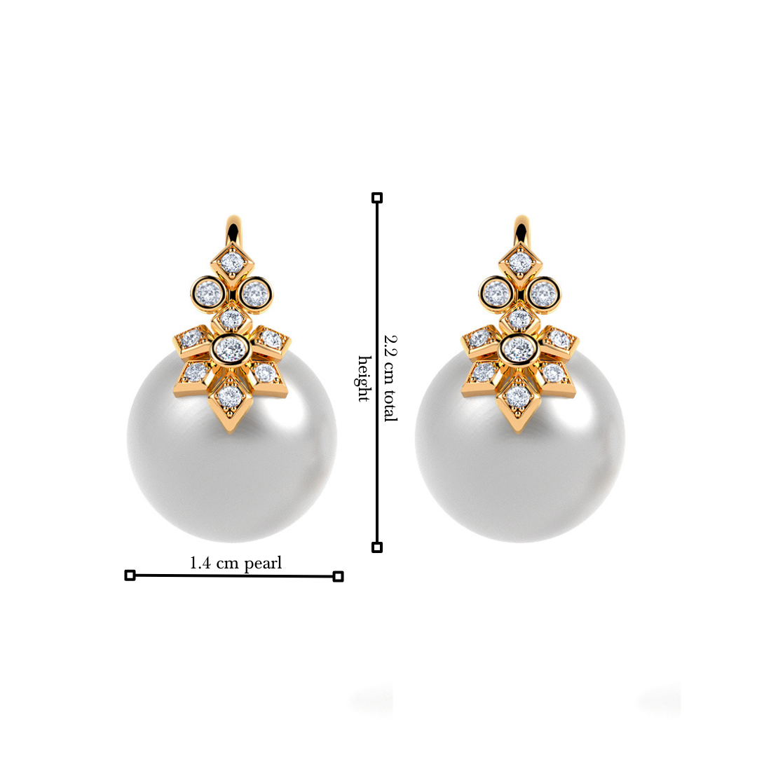 The Diamond Cascade Pearl Earrings